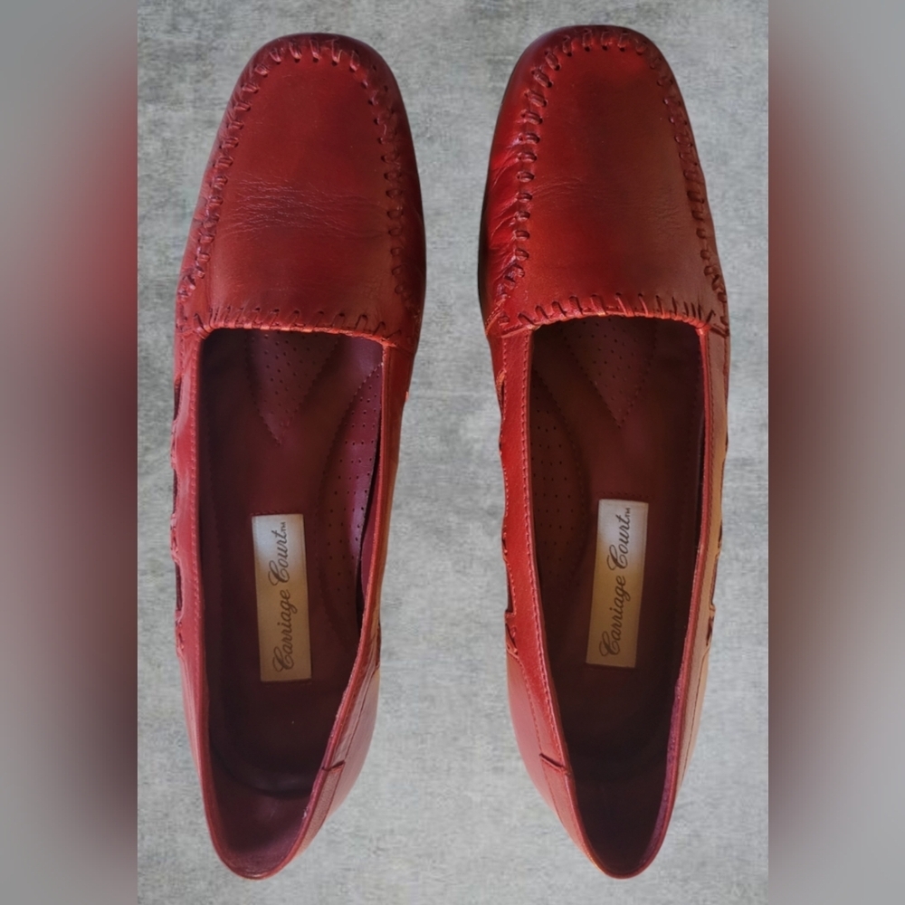 VINTAGE WOMEN'S CARRIAGE COURT OXBLOOD LEATHER OXFORD LOAFERS SZ. 7M